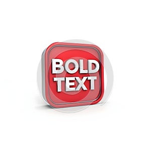 3D Text Icon Isolated on White