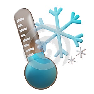Thermometer, low temperature and cold weather - climate, weather