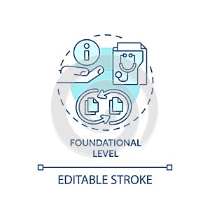 2D thin line blue icon foundational level concept