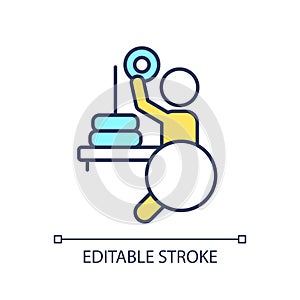 2D thin line colorful changes in behavior icon