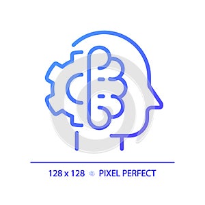 2D thin linear gradient high IQ icon