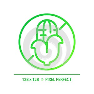 2D thin linear green gradient corn free icon