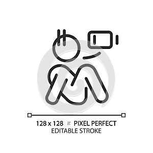 2D thin linear simple black apathy icon