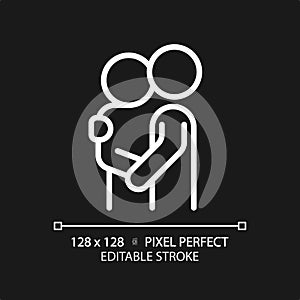 2D thin linear simple white caretaking icon