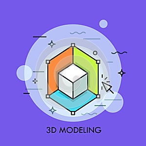 3d or three-dimensional modeling, rendering, printing, computer graphics software concept.