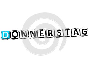 3D Thursday In German Language Button Click Here Block Text