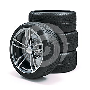 3d tires and alloy wheels photo