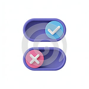3D Toggle Switch Icons: On Off Concept