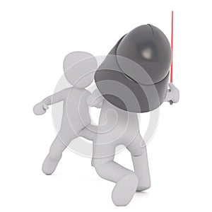 3d toons fighting with light sabres photo