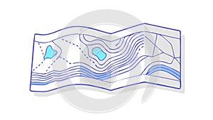 3D Topographic Map Terrain Vector, vector design Generative AI