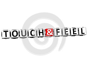 3D Touch And Feel Button Click Here Block Text