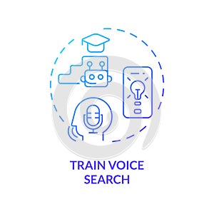 2D train voice search gradient icon concept
