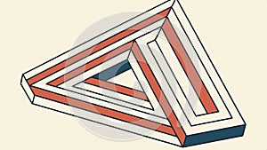 3D triangle frame, geometric shape outline vector design Generative AI