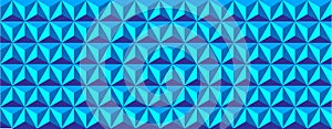 3D triangle pattern geometry. Blue abstract background. shadowed blue pyramid shapes