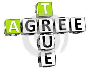 3D True Agree Crossword