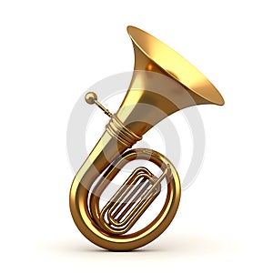 3D Tuba isolated on a white background