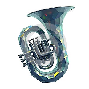 3D Tuba isolated on a white background