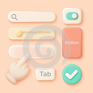 3D UI Toolkit Elements Vector Set
