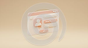 Minimalist 3D User Profile Interface with Pastel Colors