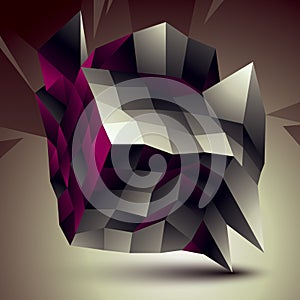 3D vector abstract design object, polygonal complicated figure.