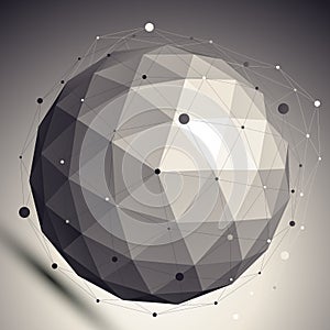3D vector abstract design undertone template, spherical contrast photo