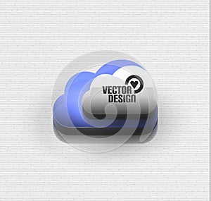 3d vector cloud computing concept icon