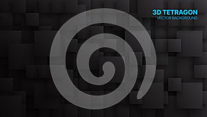 3D Vector Different Size Squares Technologic Dark Gray Conceptual Abstract Background