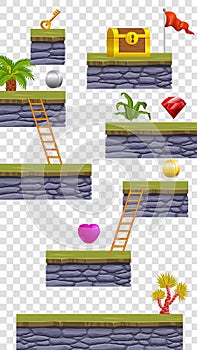 2D Vector Game Floating Platform Isolated With Transparant Background For Mobile Game photo