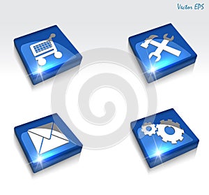 3d vector glossy setting and repair web icon set