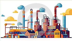 3D vector illustration of a modern factory, manufacturing industry, plant (factory) project, photo