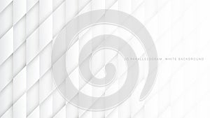 3D Vector Parallelograms Pattern Simple White Abstract Background