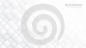 3D Vector Rhombus Tech Abstract White Background