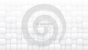 3D Vector Squares White Abstract Background