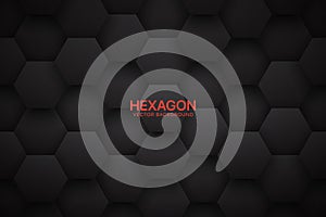 3D Vector Technological Hexagonal Blocks Dark Gray Abstract Background