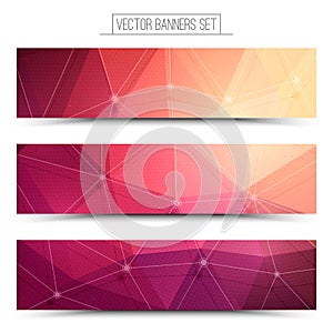 3d vector technology web banners