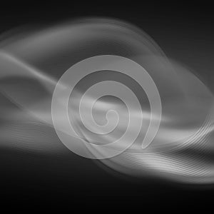 3D Vector wave lines pattern smooth curve flowing dynamic white light.