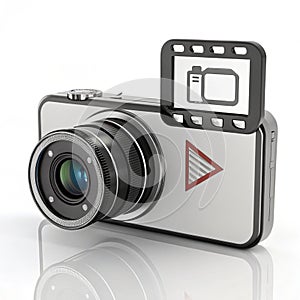 3D Videography Icon on White Background photo