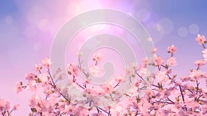3D vintage style image of a Cherry blossom tree
