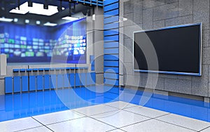 3D Virtual News Studio Background