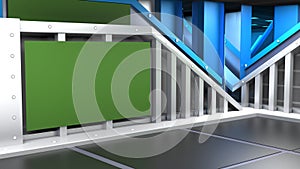 3D Virtual News Studio Background, 3d rendering