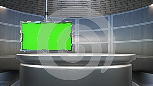 3D Virtual TV Studio News , TV On Wall.3D Virtual News Studio Background