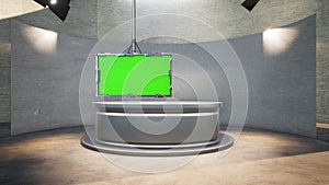 3D Virtual TV Studio News , TV On Wall.3D Virtual News Studio Background