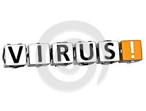 3D Virus Block Cube text