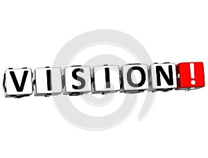 3D Vision Button Click Here Block Text