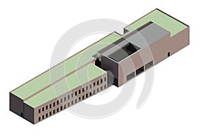 3d render of the modern building