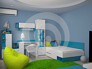 3D visualization of a bedroom interior design