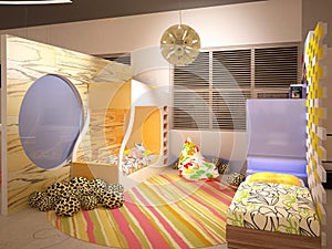 3D visualization of a child bedroom interior design