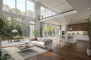 3D visualization of modern house interior