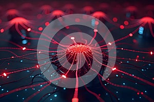 3D Neural Network Visualization with Glowing Nodes â Artificial Intelligence and Machine Learning Concept