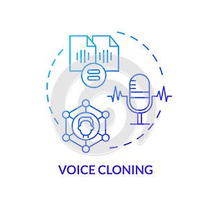 2D voice cloning gradient icon concept